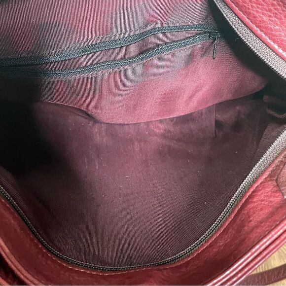 SAS Genuine Soft burgundy Red Leather Slouchy Crossbody Large Bag Purse‎ - Picture 9 of 9